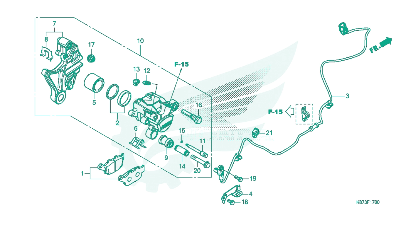 BỘ PHỤ TÙNG F - 17 CATALOGUE CỤM HEO THẮNG SAU HONDA REBEL 300