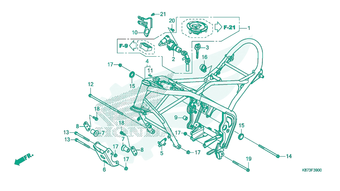 BỘ PHỤ TÙNG F - 39 CATALOGUE SƯỜN XE HONDA REBEL 300