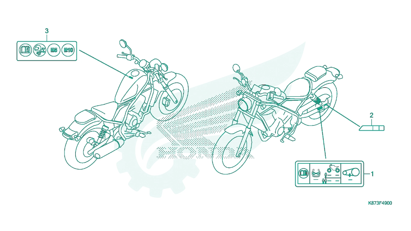 BỘ PHỤ TÙNG F - 49 CATALOGUE TEM CẢNH BÁO HONDA REBEL 300