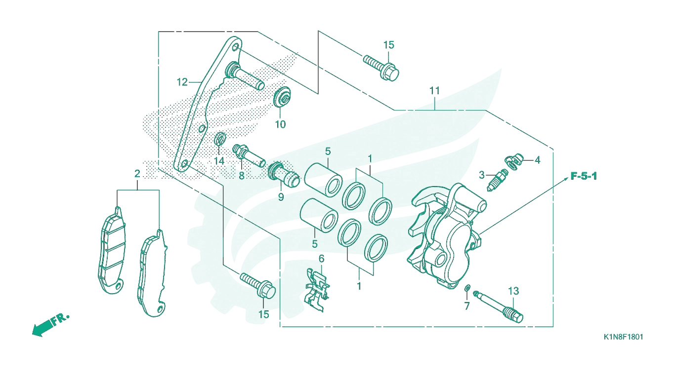 BỘ PHỤ TÙNG F - 18 - 1 CATALOGUE CỤM HEO THẮNG TRƯỚC (FSH125A) HONDA SH MODE