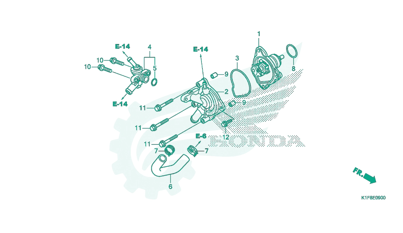BỘ PHỤ TÙNG E - 9 CATALOGUE BƠM NƯỚC HONDA AIR BLADE 125 - 150