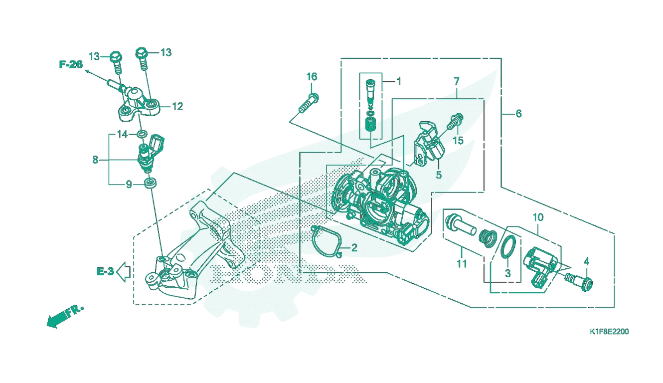 BỘ PHỤ TÙNG E - 22 CATALOGUE CỤM BƯỚM GA - KIM PHUN NHIÊN LIỆU HONDA AIR BLADE 125 - 150
