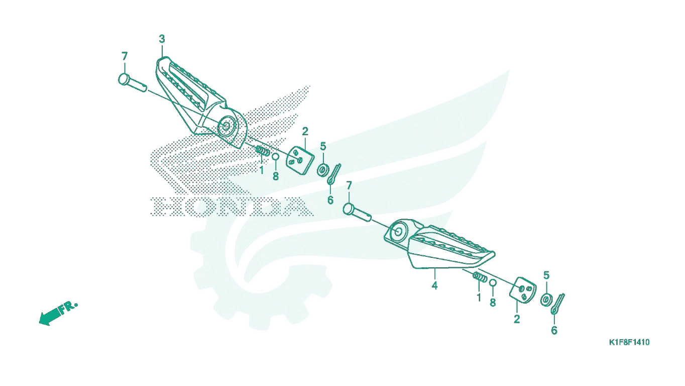 BỘ PHỤ TÙNG F - 14 - 10 CATALOGUE GÁC CHÂN SAU HONDA AIR BLADE 125 - 150