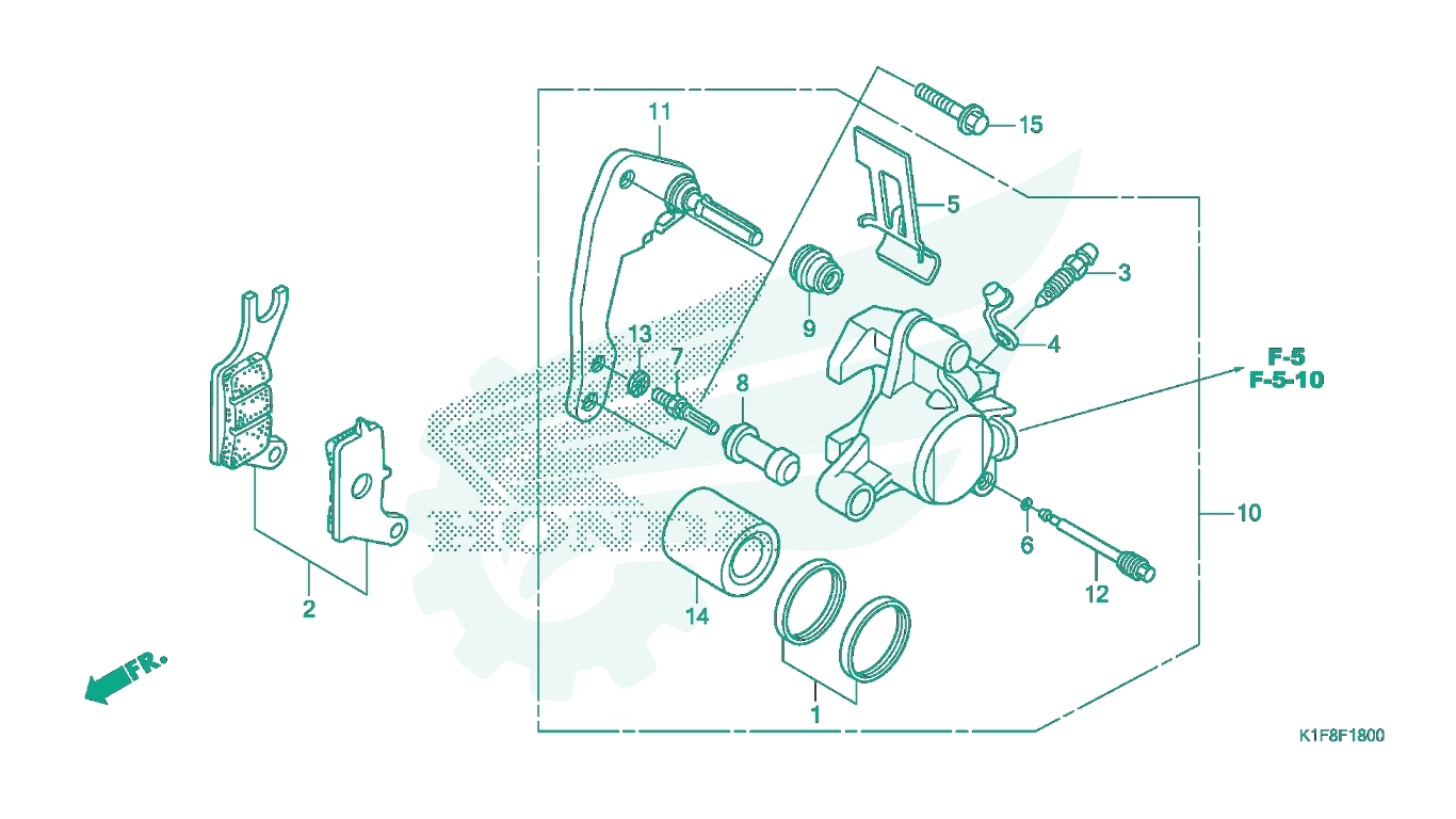 BỘ PHỤ TÙNG F - 18 CATALOGUE CỤM HEO THẮNG TRƯỚC HONDA AIR BLADE 125 - 150