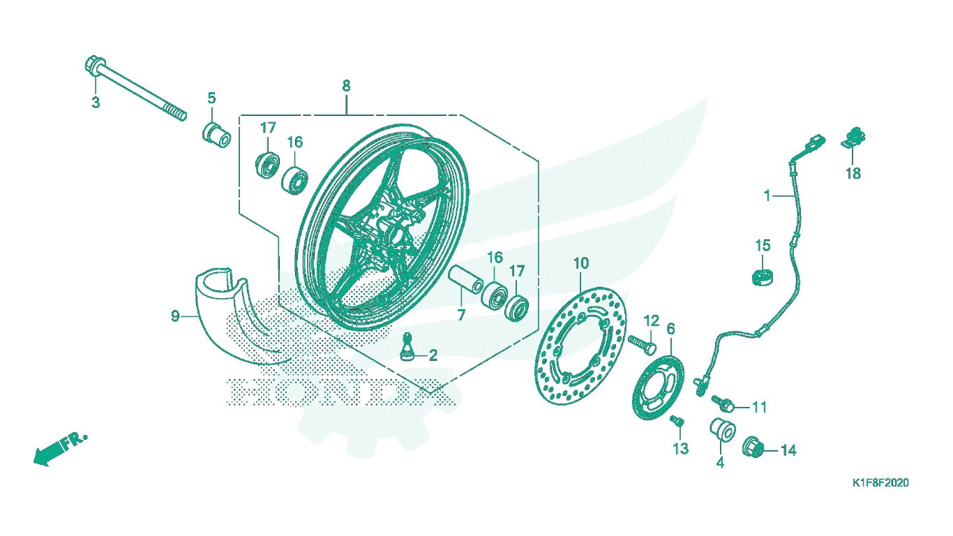BỘ PHỤ TÙNG F - 20 - 20 CATALOGUE BÁNH XE TRƯỚC HONDA AIR BLADE 125 - 150