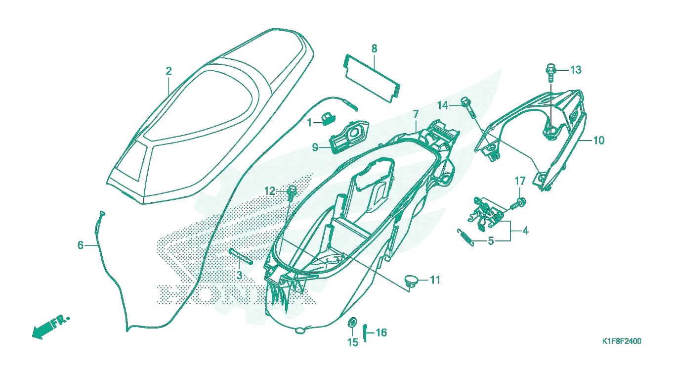 BỘ PHỤ TÙNG F - 24 CATALOGUE YÊN XE - HỘC ĐỰNG ĐỒ HONDA AIR BLADE 125 - 150
