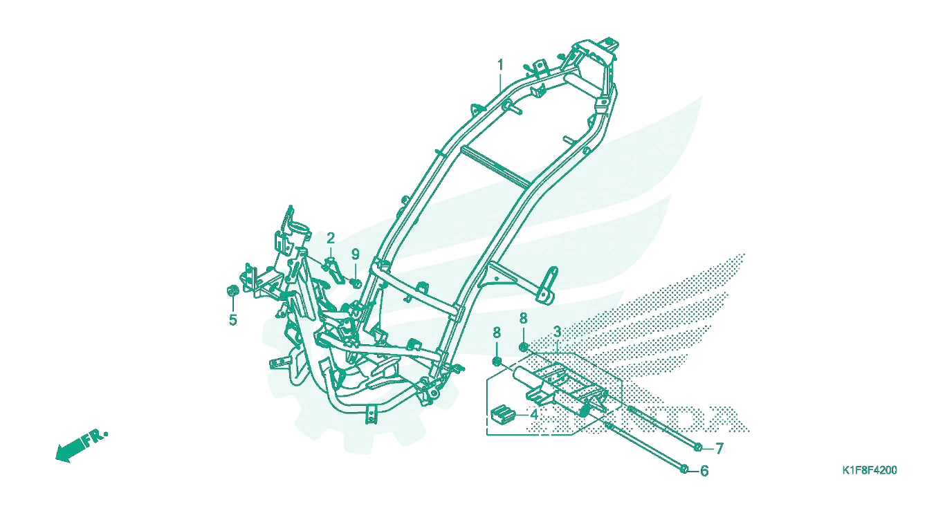 BỘ PHỤ TÙNG F - 42 CATALOGUE KHUNG XE HONDA AIR BLADE 125 - 150