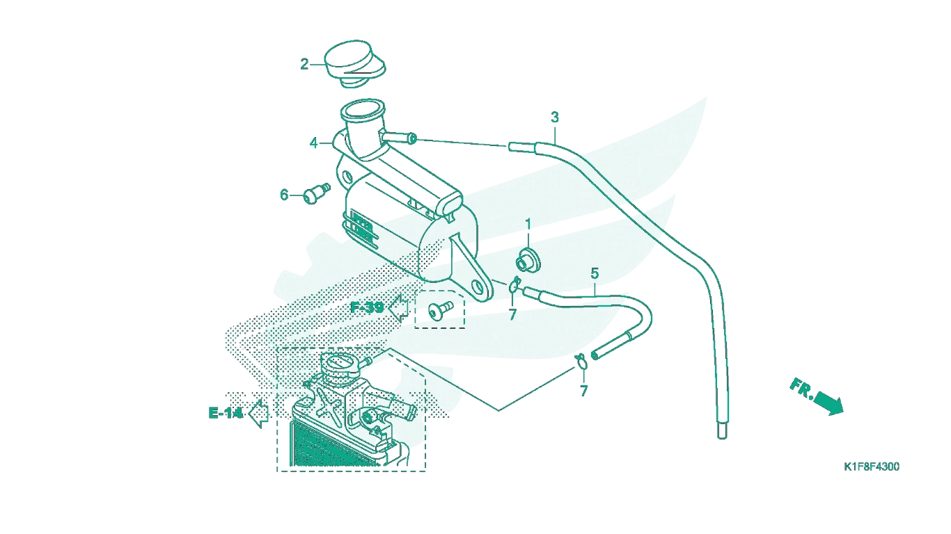 BỘ PHỤ TÙNG F - 43 CATALOGUE BÌNH NƯỚC PHỤ HONDA AIR BLADE 125 - 150