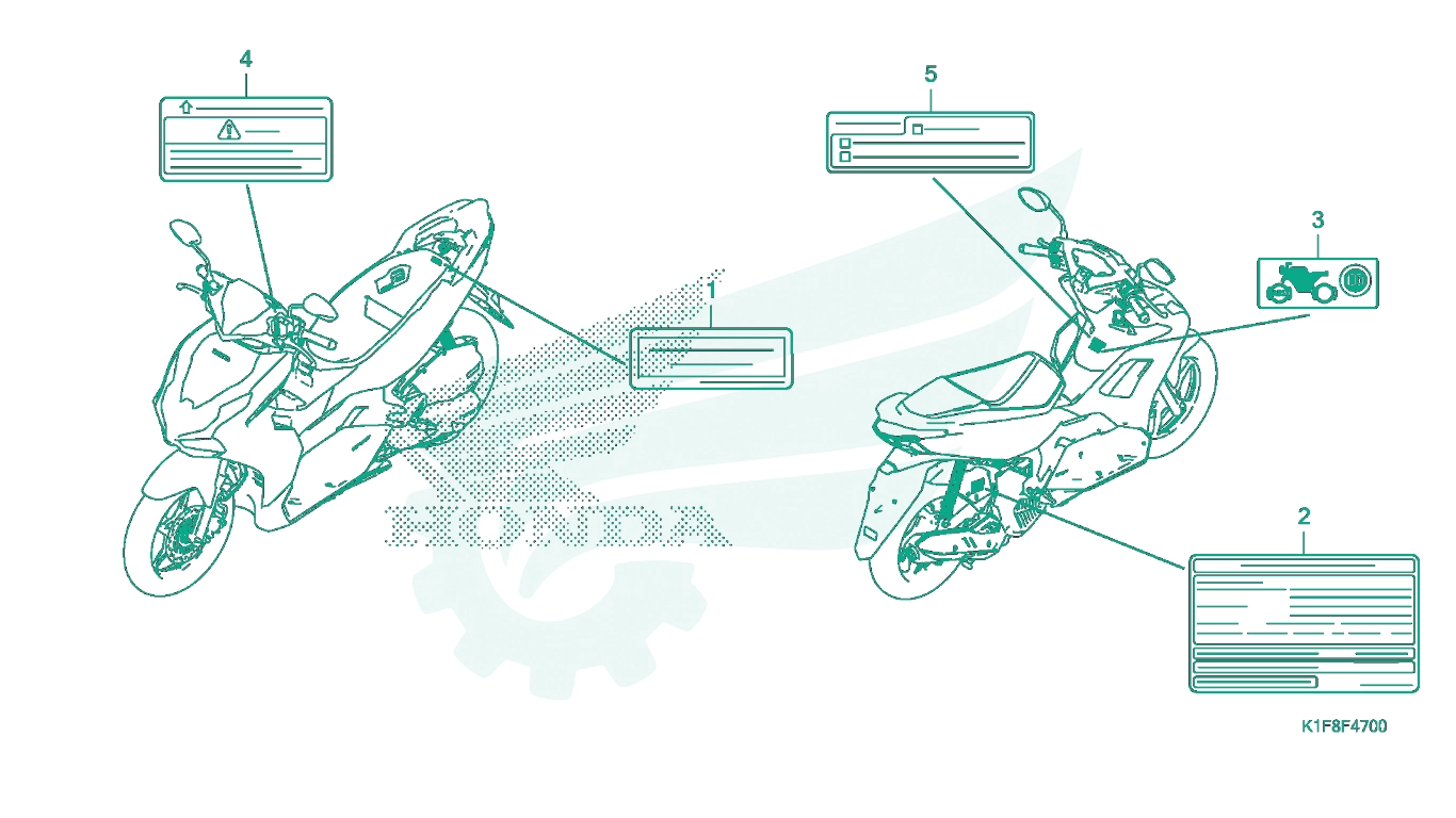 BỘ PHỤ TÙNG F - 47 CATALOGUE TEM CẢNH BÁO HONDA AIR BLADE 125 - 150