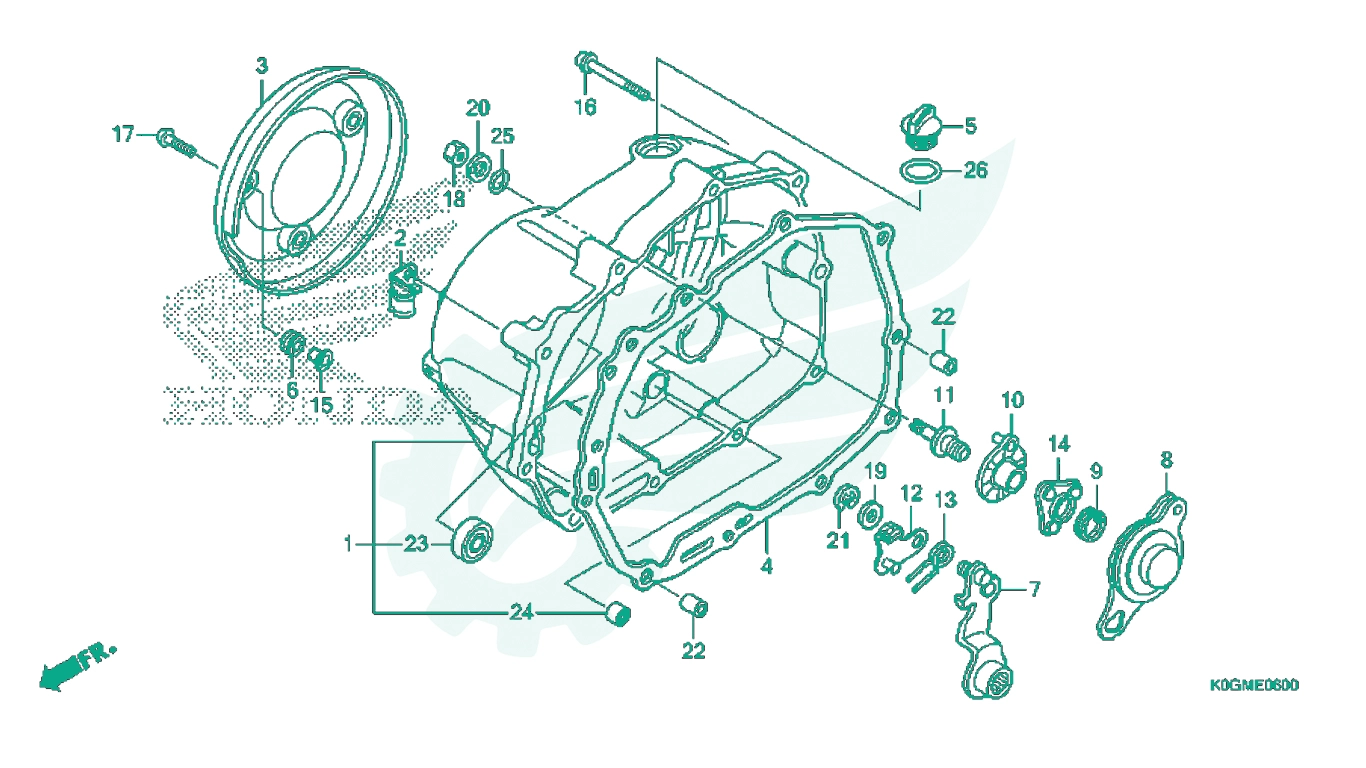 BỘ PHỤ TÙNG E - 6 CATALOGUE NẮP LỐC MÁY BÊN PHẢI HONDA SUPER CUB C125