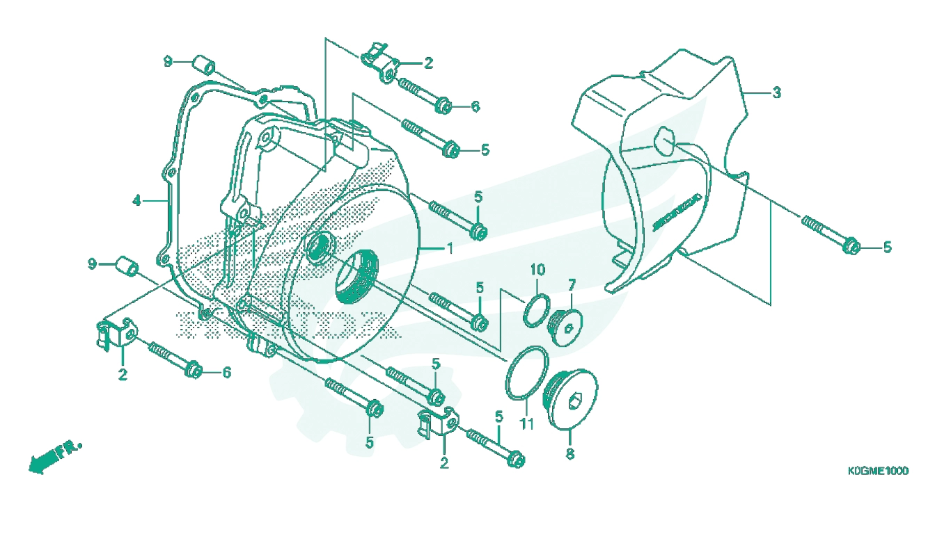 BỘ PHỤ TÙNG E - 10 CATALOGUE NẮP LỐC MÁY BÊN TRÁI HONDA SUPER CUB C125