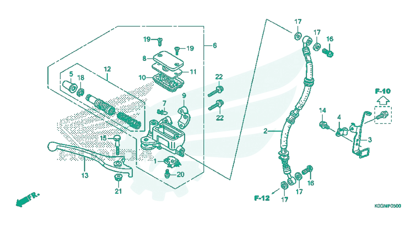 BỘ PHỤ TÙNG F - 5 CATALOGUE CỤM TAY PHANH TRƯỚC HONDA SUPER CUB C125