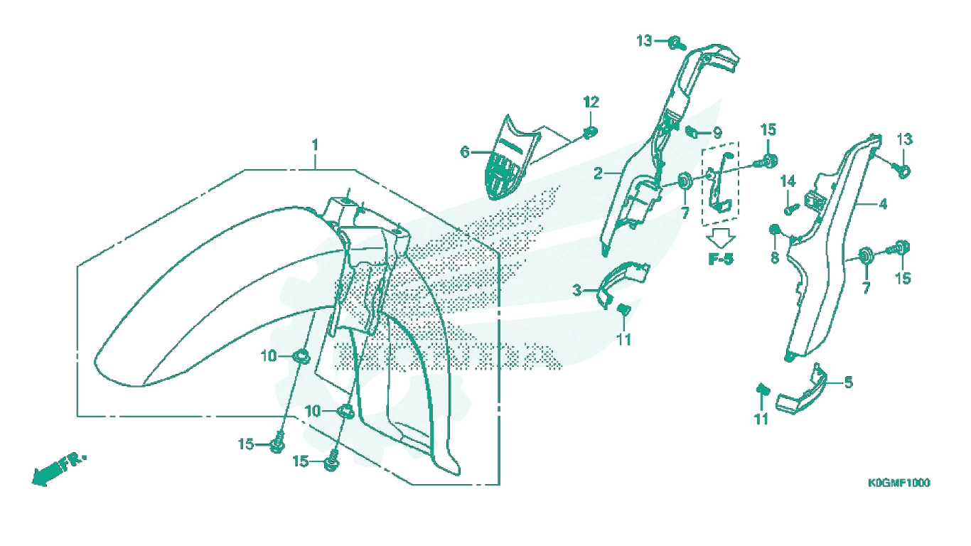 BỘ PHỤ TÙNG F - 10 CATALOGUE CHẮN BÙN TRƯỚC HONDA SUPER CUB C125