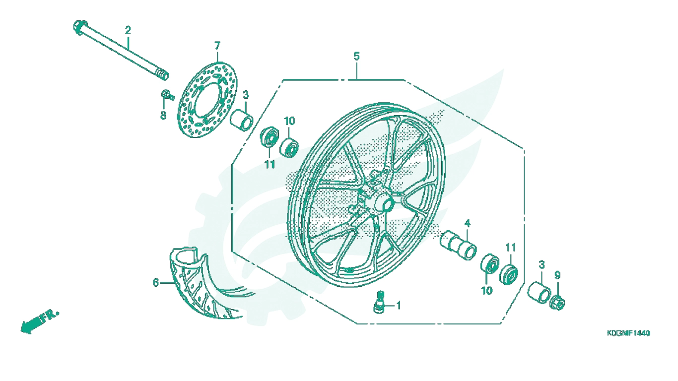 BỘ PHỤ TÙNG F - 14 - 40 CATALOGUE BÁNH XE TRƯỚC HONDA SUPER CUB C125