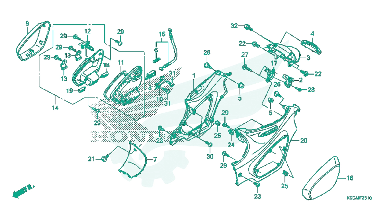BỘ PHỤ TÙNG F - 23 - 10 CATALOGUE BỘ ỐP THÂN XE HONDA SUPER CUB C125