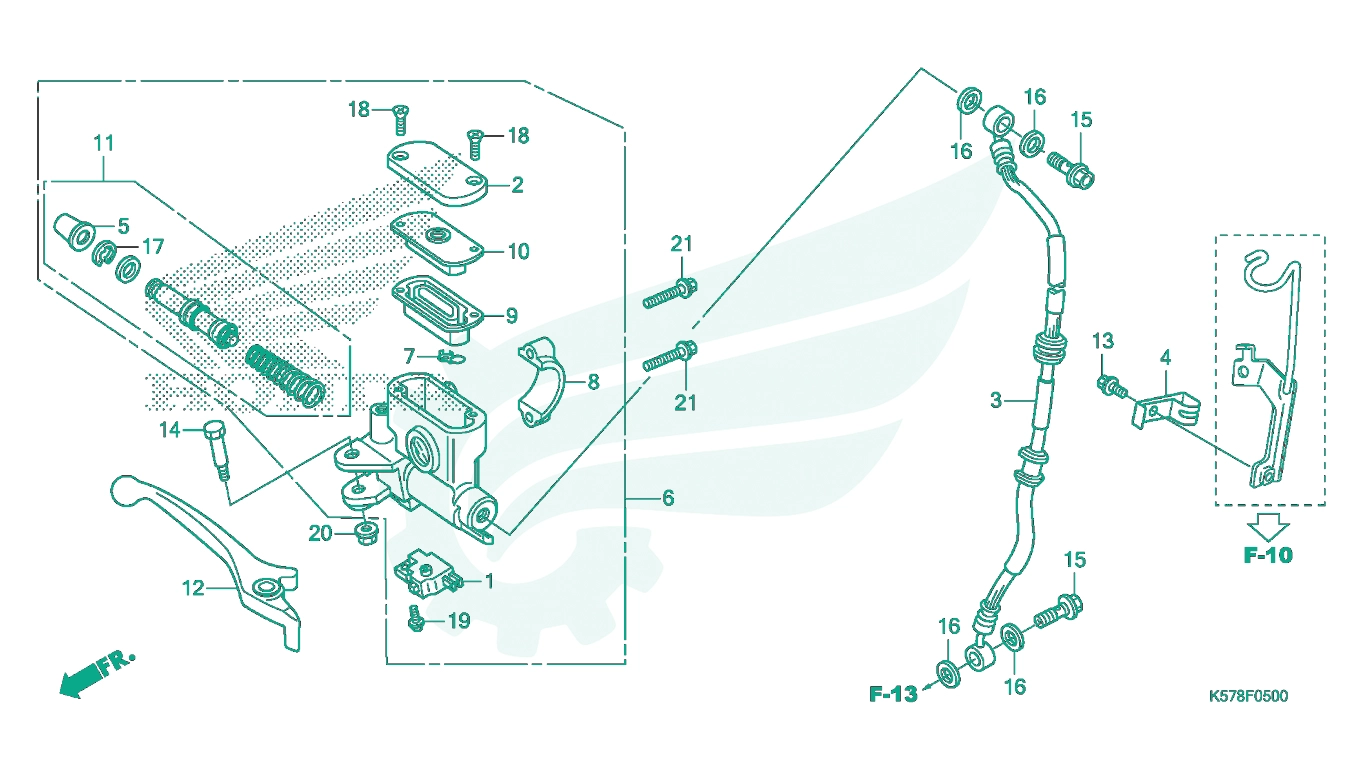 BỘ PHỤ TÙNG F5 CATALOGUE CỤM TAY PHANH TRƯỚC HONDA BLADE 110