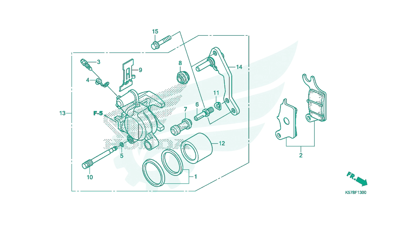 BỘ PHỤ TÙNG F13 CATALOGUE CỤM HEO THẮNG TRƯỚC HONDA BLADE 110