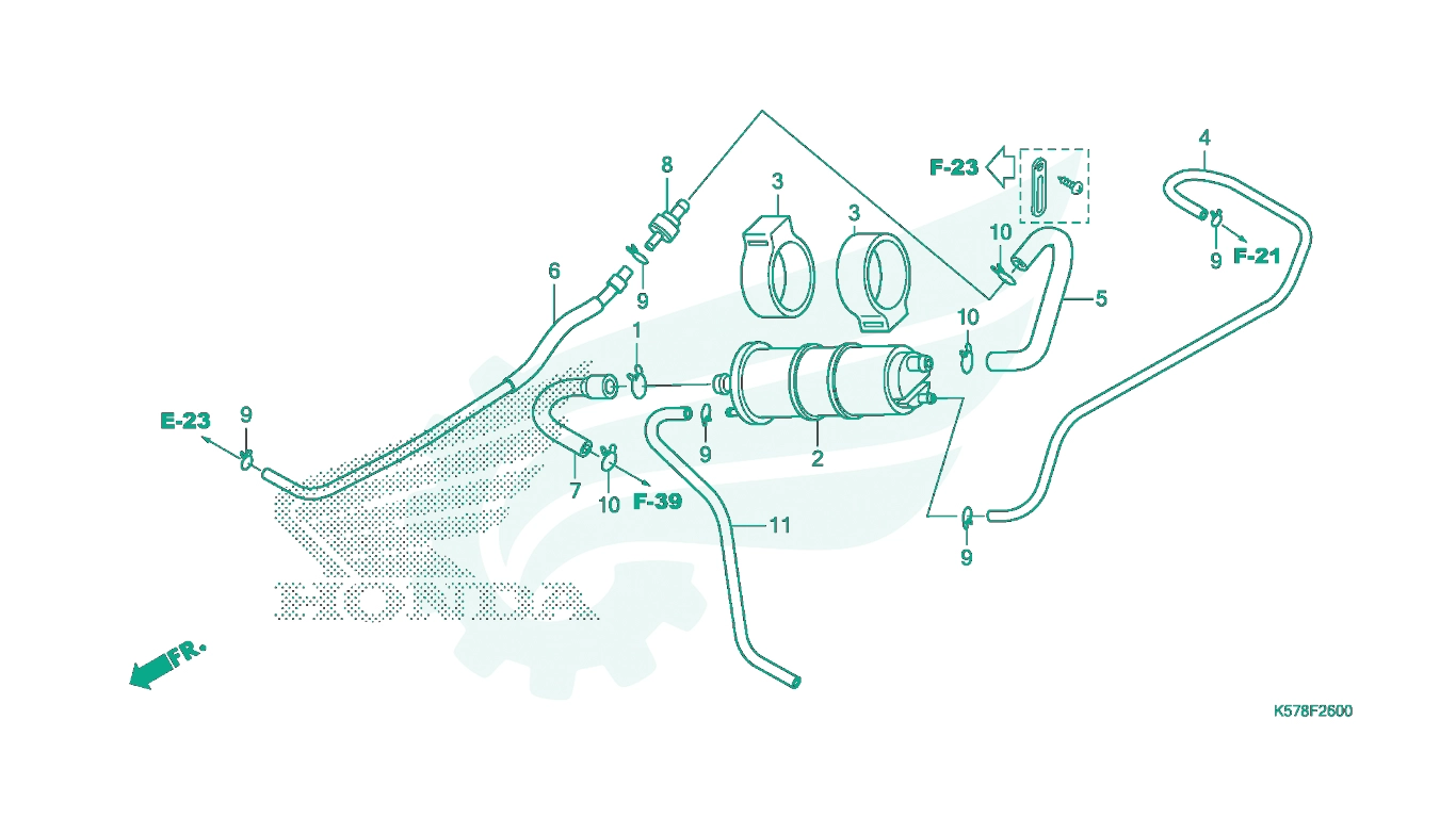 BỘ PHỤ TÙNG F26 CATALOGUE BẦU LỌC HƠI XĂNG (CANISTER) HONDA BLADE 110
