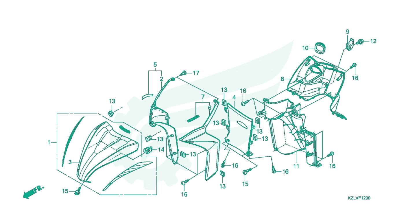 BỘ PHỤ TÙNG F12 CATALOGUE ỐP TRƯỚC - ỐP BÊN TRONG HONDA VISION 110