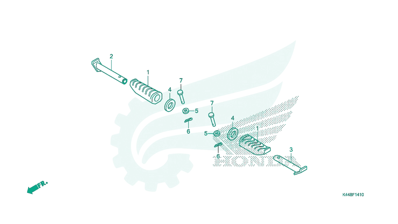 BỘ PHỤ TÙNG F14 - 10 CATALOGUE GÁC CHÂN SAU HONDA VISION 110