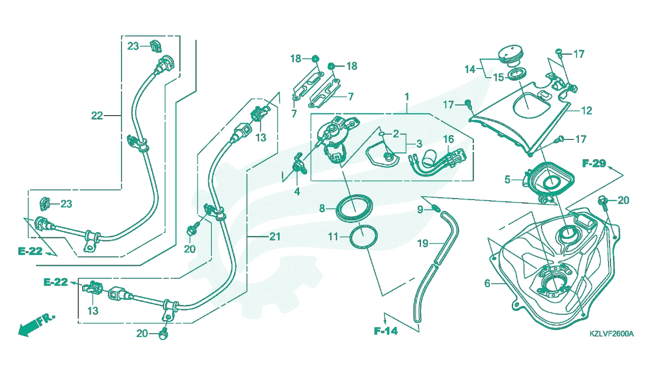 BỘ PHỤ TÙNG F26 CATALOGUE BÌNH XĂNG HONDA VISION 110