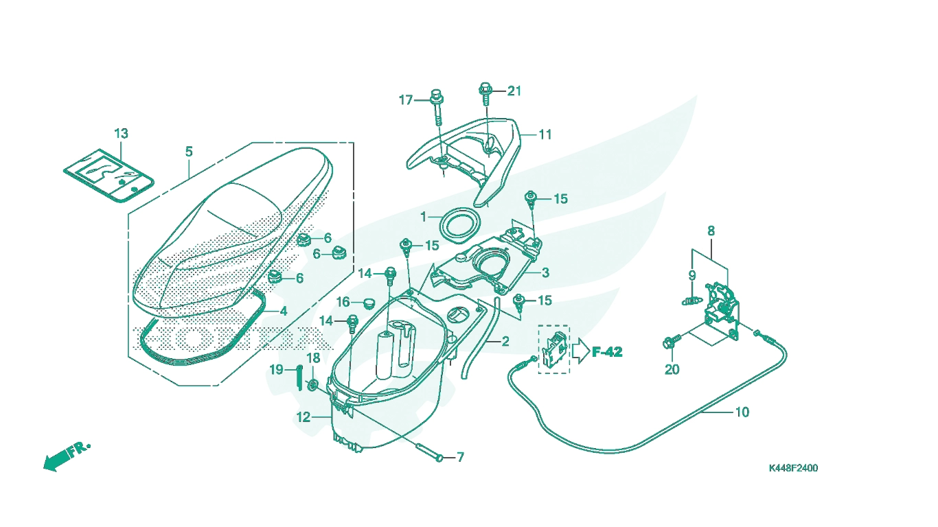 BỘ PHỤ TÙNG F24 CATALOGUE YÊN XE - HỘP ĐỰNG ĐỒ HONDA VISION 110