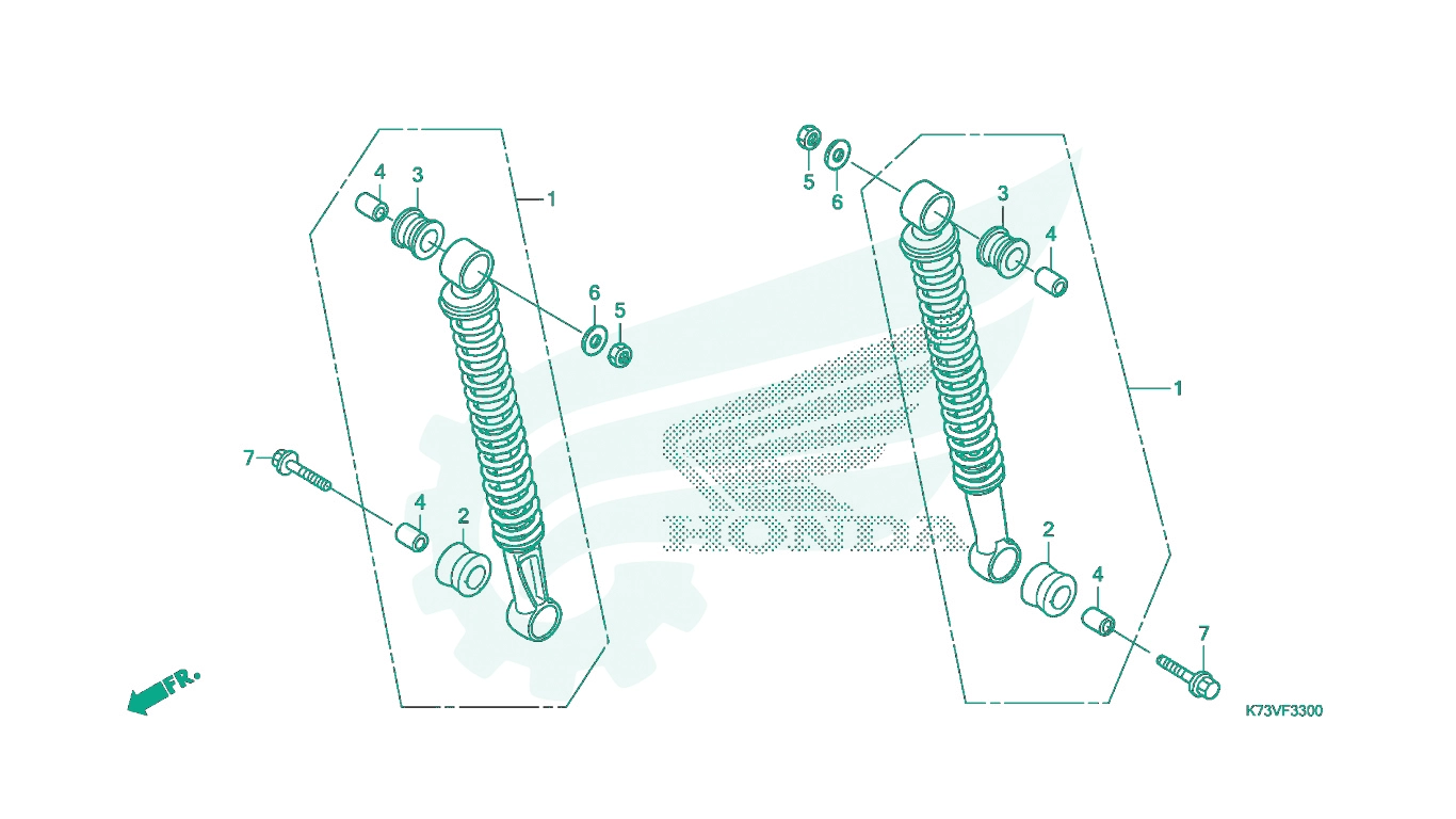 BỘ PHỤ TÙNG F33 CATALOGUE GIẢM XÓC SAU HONDA FUTURE 125 FI