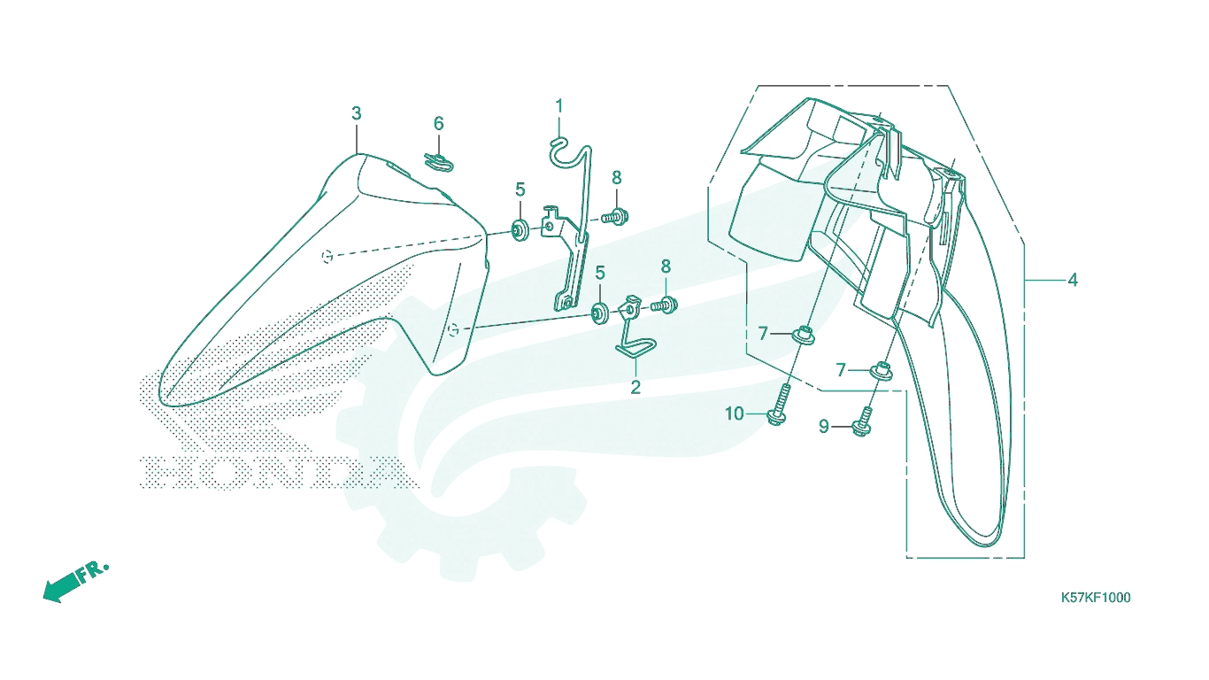 BỘ PHỤ TÙNG F10 CATALOGUE CHẮN BÙN TRƯỚC HONDA BLADE 110