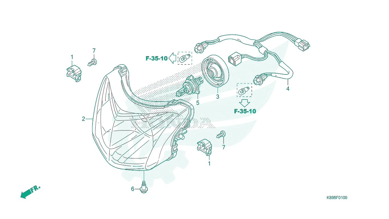 BỘ PHỤ TÙNG F1 CATALOGUE ĐÈN PHA HONDA WAVE ALPHA 110