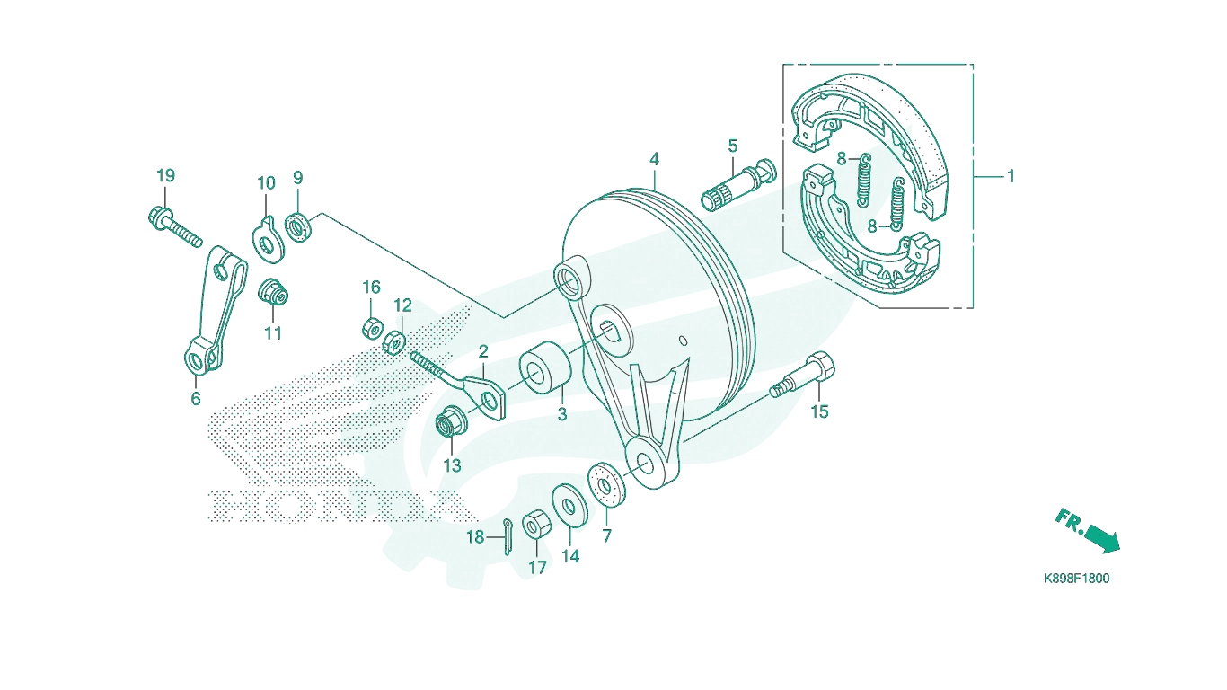 BỘ PHỤ TÙNG F18 CATALOGUE CỤM THẮNG SAU HONDA WAVE ALPHA 110