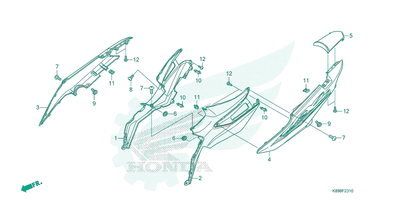 BỘ PHỤ TÙNG F23 - 10 CATALOGUE BỘ ỐP THÂN XE HONDA WAVE ALPHA 110