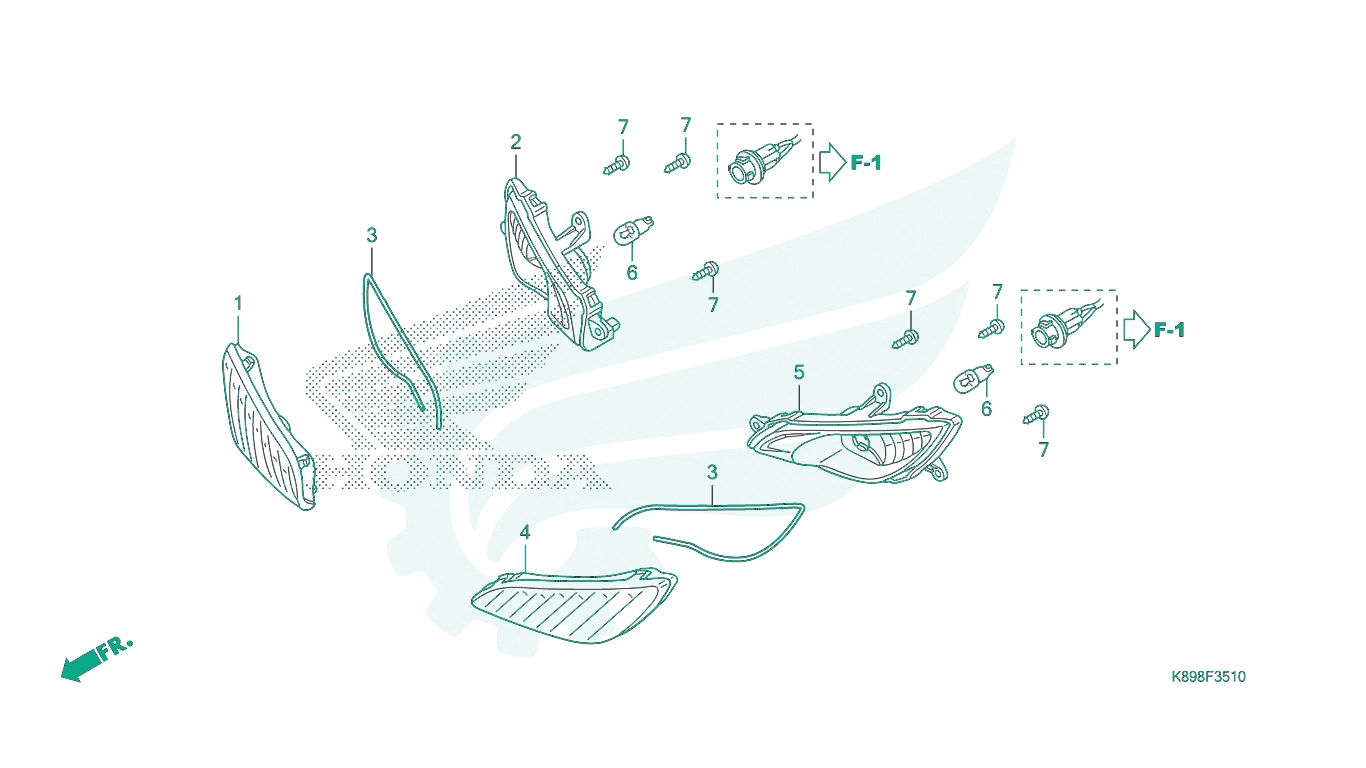 BỘ PHỤ TÙNG F35 - 10 CATALOGUE ĐÈN XI - NHAN TRƯỚC HONDA WAVE ALPHA 110
