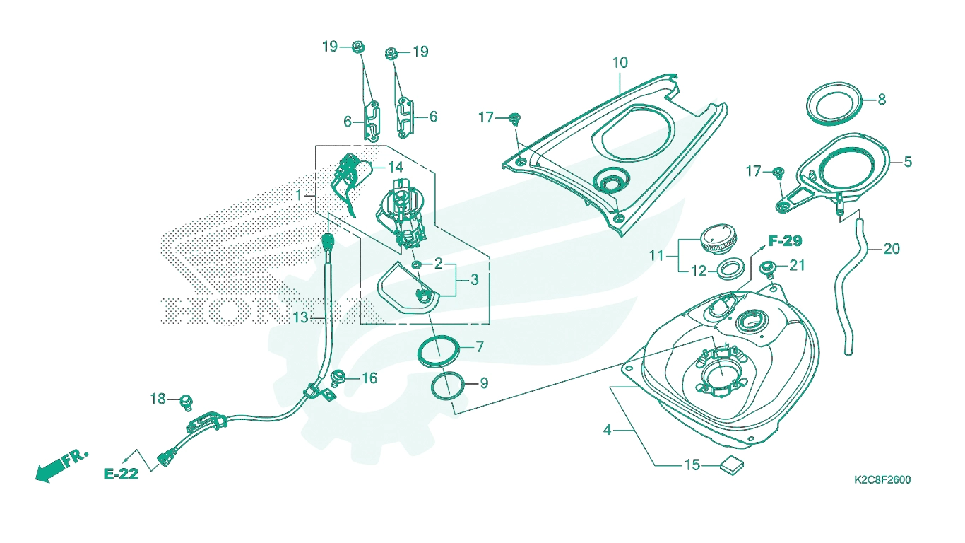 BỘ PHỤ TÙNG F26 CATALOGUE BÌNH XĂNG - BƠM XĂNG HONDA VISION 110