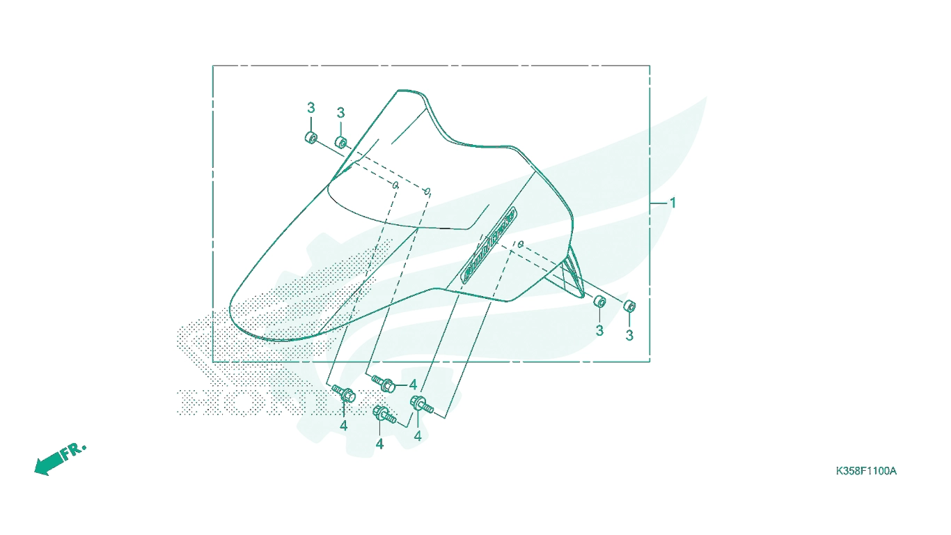 BỘ PHỤ TÙNG F - 11 CATALOGUE CHẮN BÙN TRƯỚC HONDA PCX