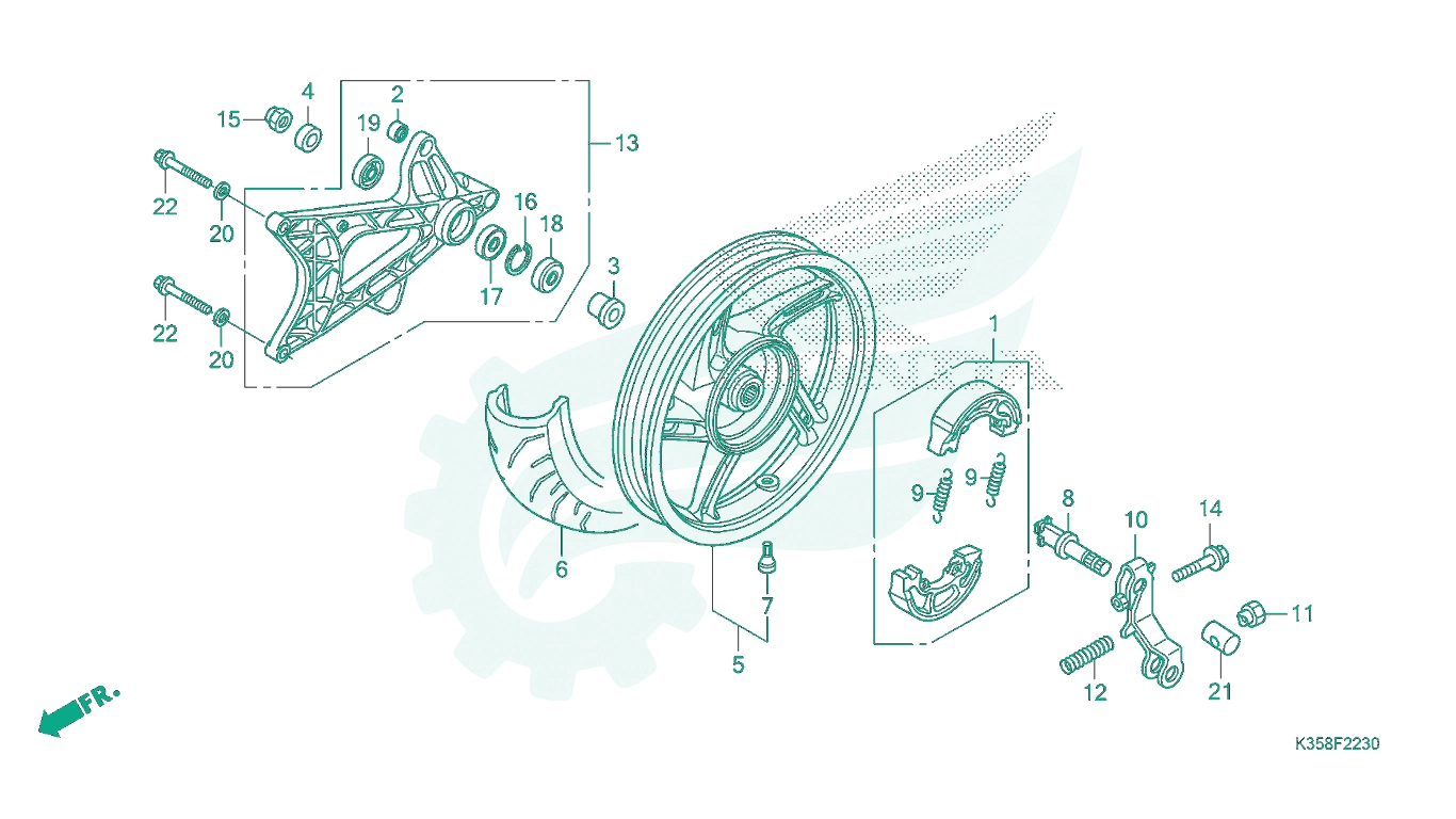 BỘ PHỤ TÙNG F - 20 - 40 CATALOGUE BÁNH TRƯỚC HONDA PCX