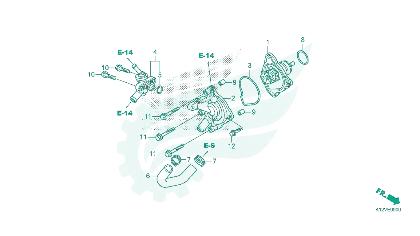BỘ PHỤ TÙNG E - 9 CATALOGUE BƠM DUNG DỊCH LÀM MÁT HONDA LEAD 125