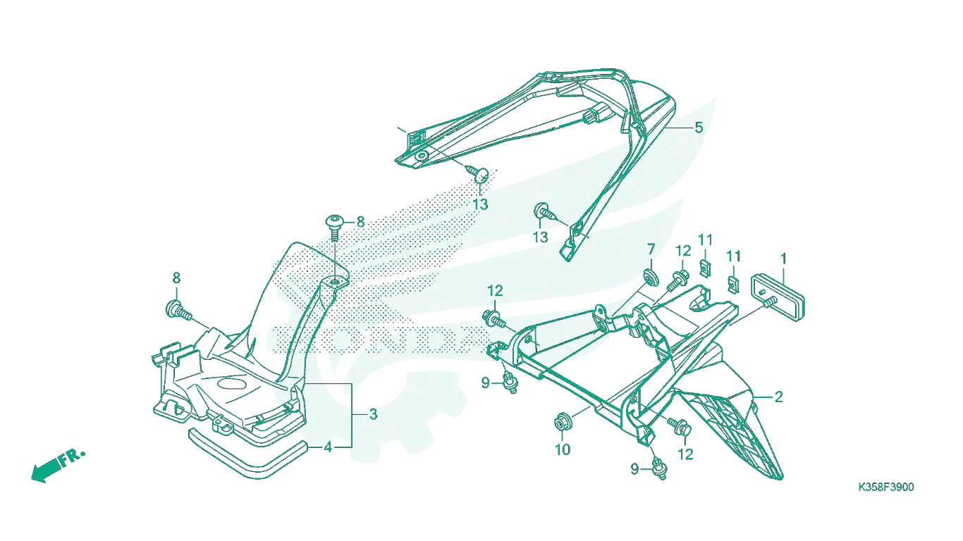 BỘ PHỤ TÙNG F - 39 CATALOGUE CHẮN BÙN SAU HONDA PCX