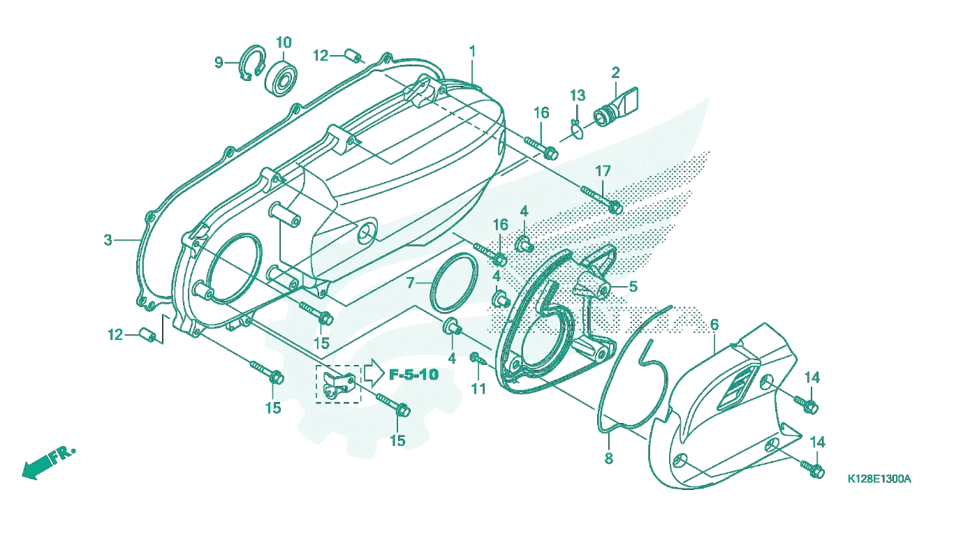 BỘ PHỤ TÙNG E - 13 CATALOGUE ỐP VÁCH MÁY TRÁI HONDA LEAD 125