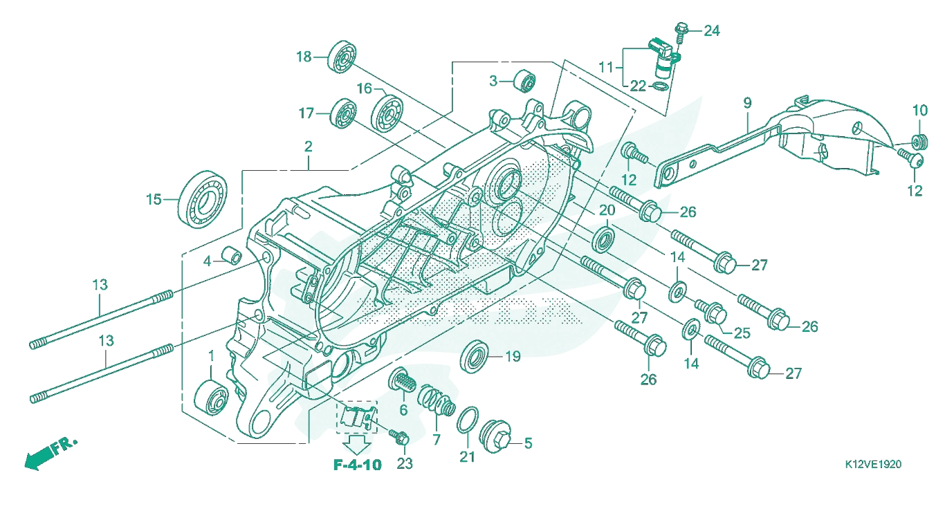 BỘ PHỤ TÙNG E - 19 - 20 CATALOGUE VÁCH MÁY PHẢI HONDA LEAD 125