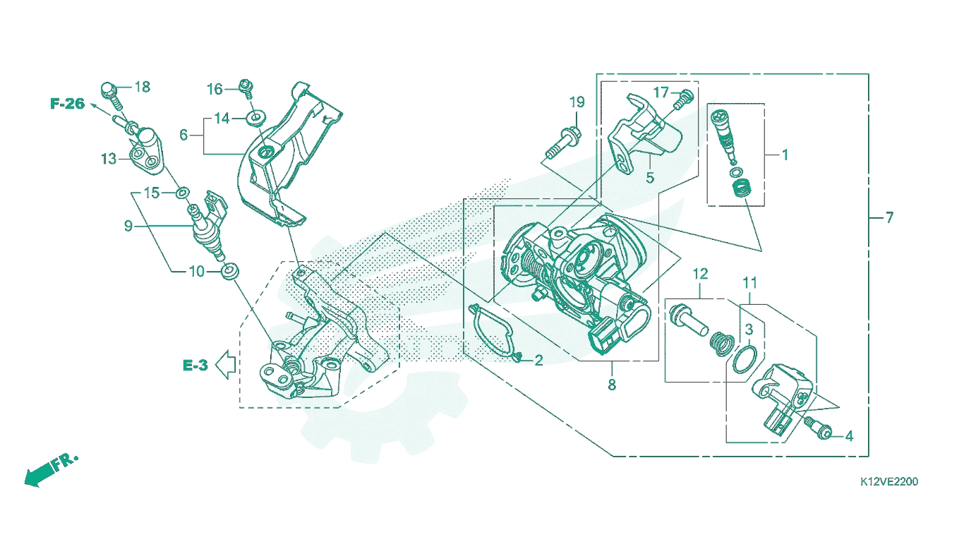 BỘ PHỤ TÙNG E - 22 CATALOGUE BỘ HỌNG GA HONDA LEAD 125