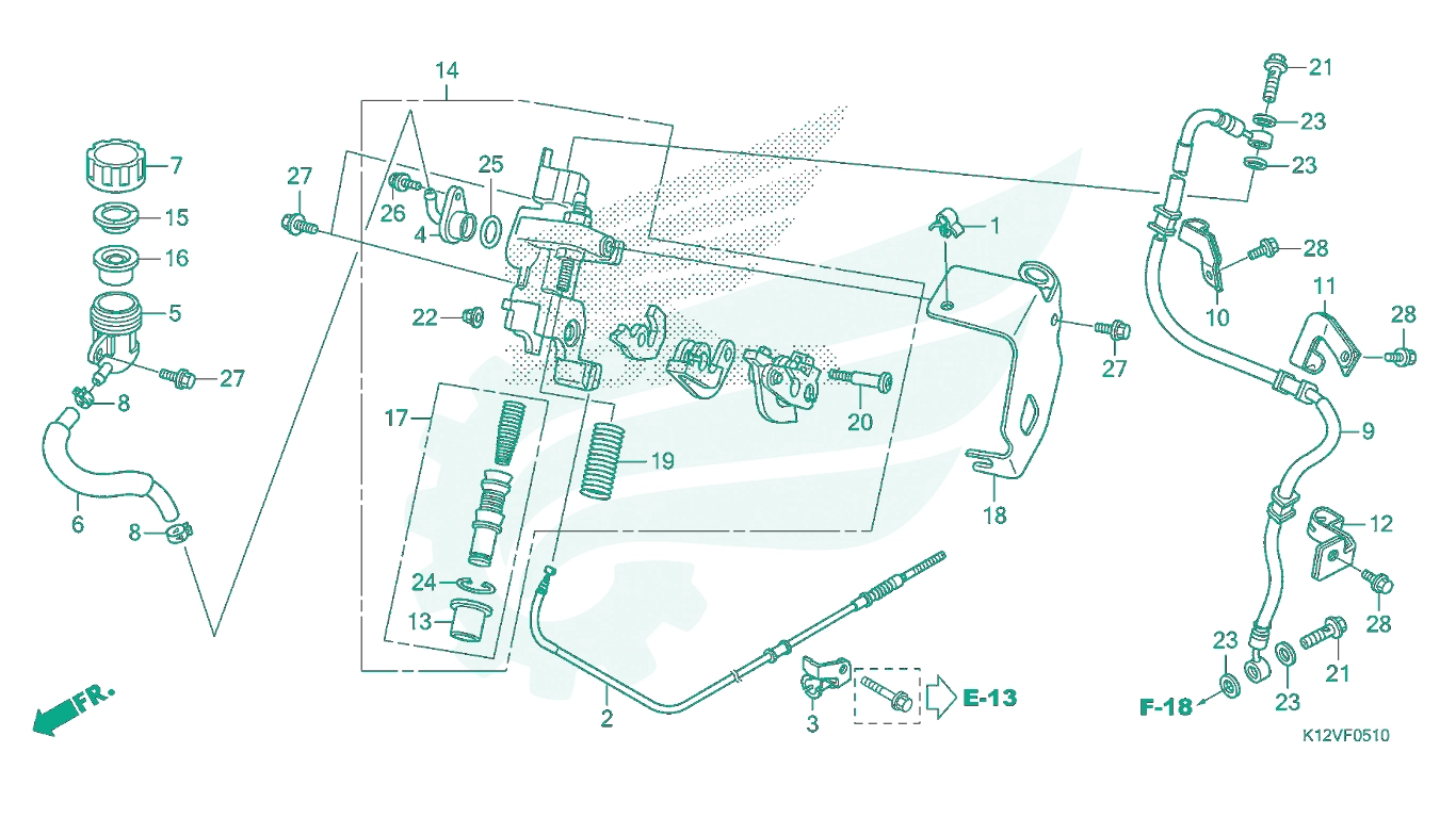 BỘ PHỤ TÙNG F - 5 - 10 CATALOGUE XY LANH CHÍNH PHANH HONDA LEAD 125