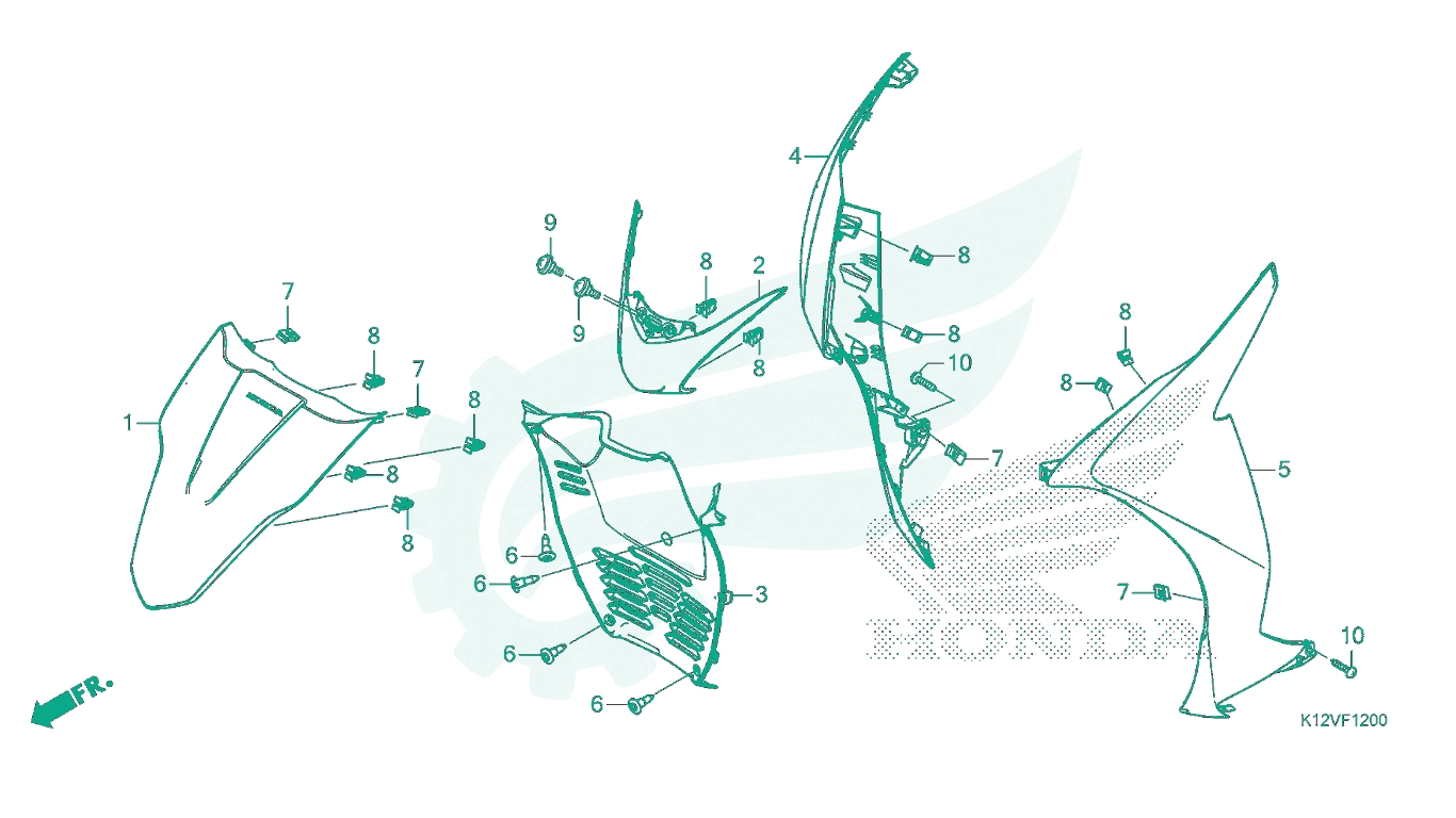 BỘ PHỤ TÙNG F - 12 CATALOGUE ỐP TRƯỚC HONDA LEAD 125