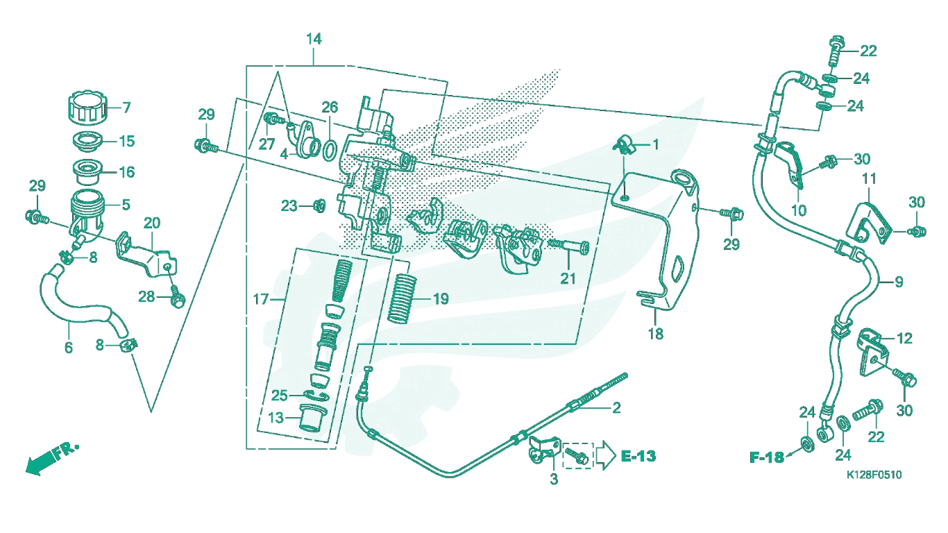 BỘ PHỤ TÙNG F - 5 - 10 CATALOGUE XY LANH CHÍNH PHANH HONDA LEAD 125