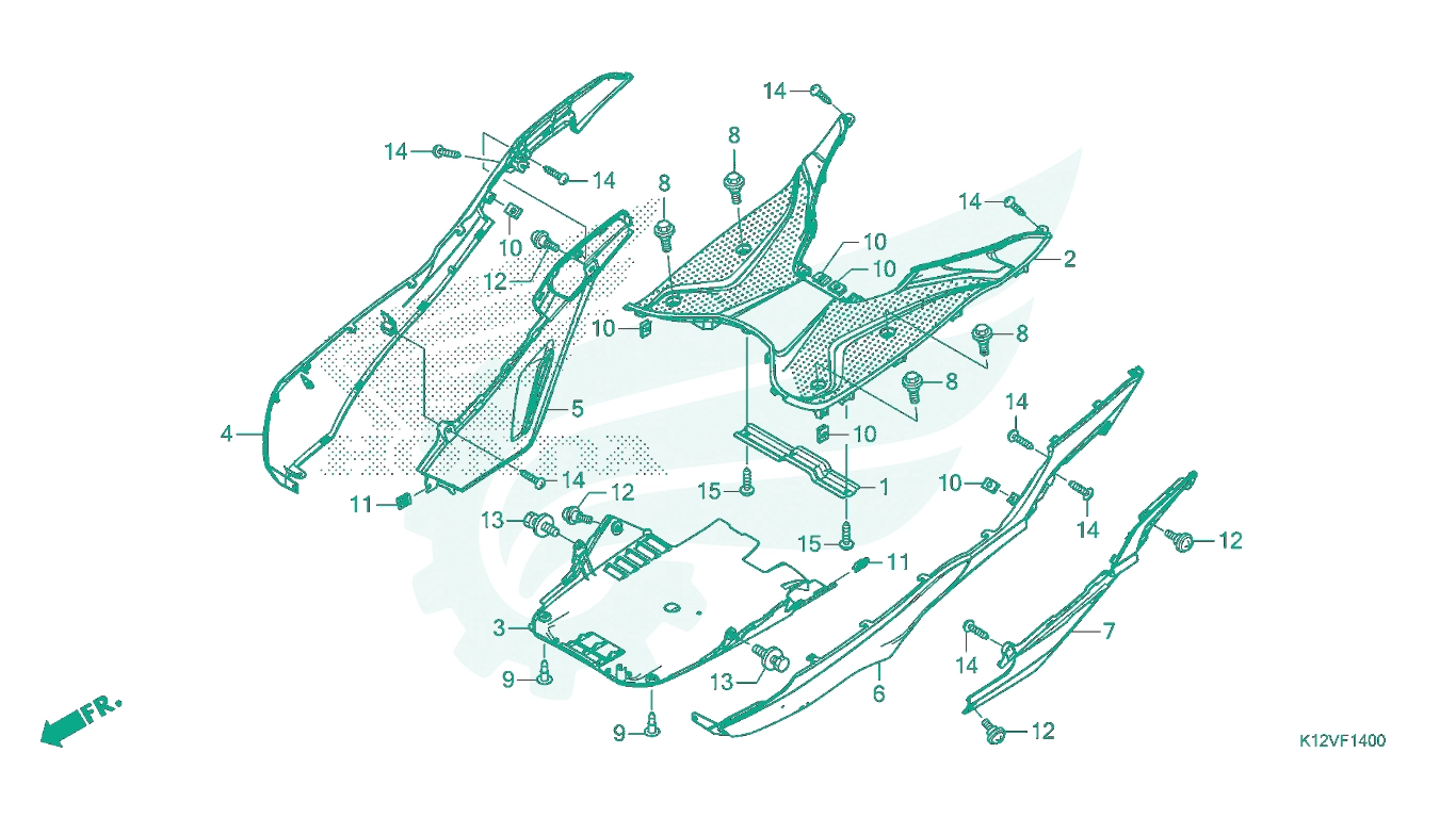 BỘ PHỤ TÙNG F - 14 CATALOGUE SÀN ĐỂ CHÂN HONDA LEAD 125