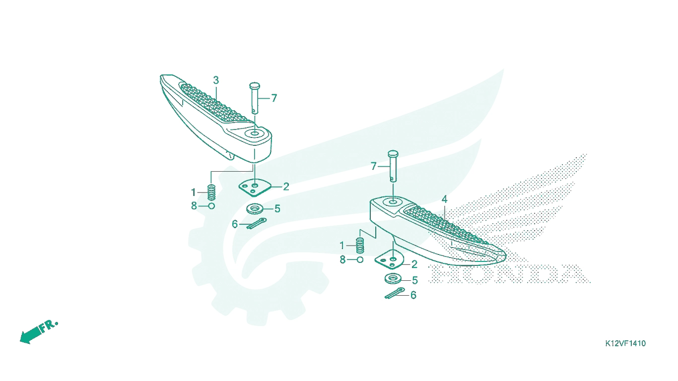 BỘ PHỤ TÙNG F - 14 - 10 CATALOGUE GÁC CHÂN SAU HONDA LEAD 125