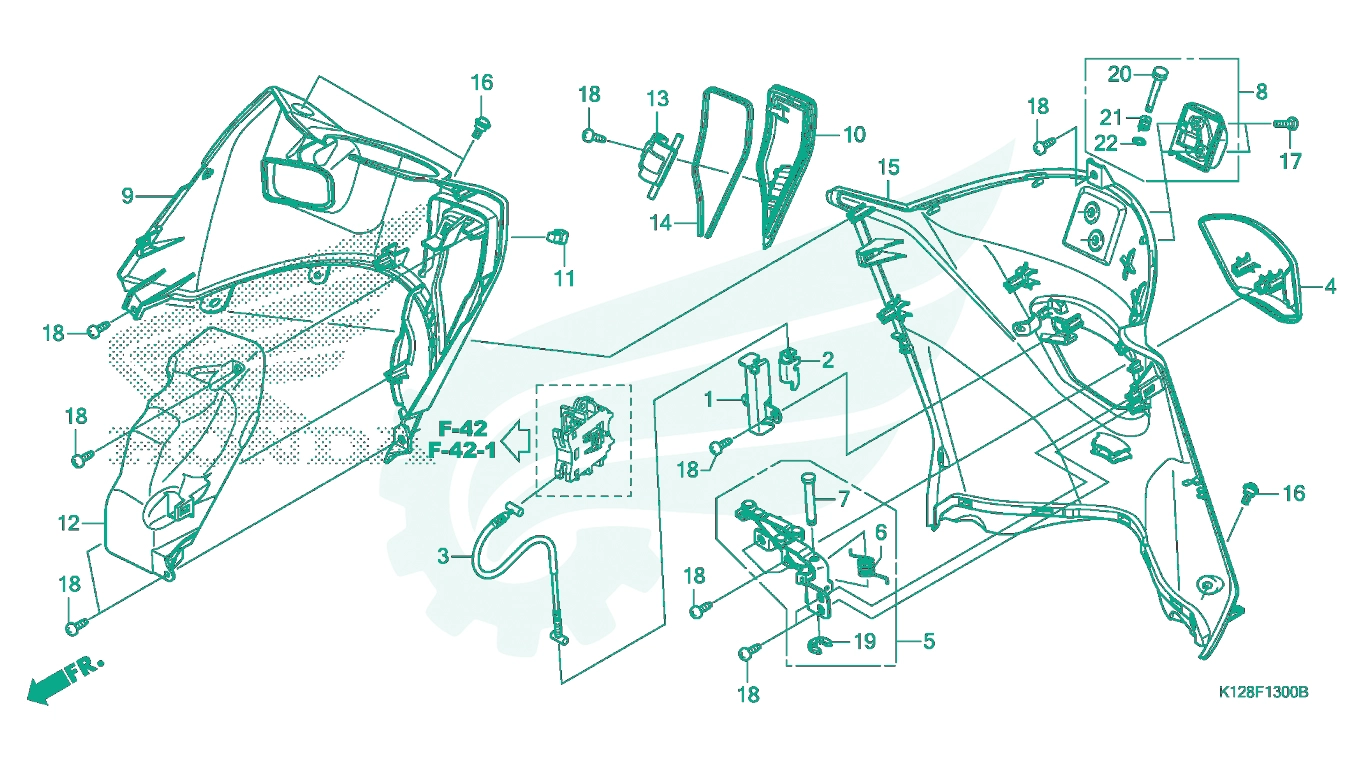 BỘ PHỤ TÙNG F - 13 CATALOGUE ỐP TRONG PHÍA TRƯỚC HONDA LEAD 125