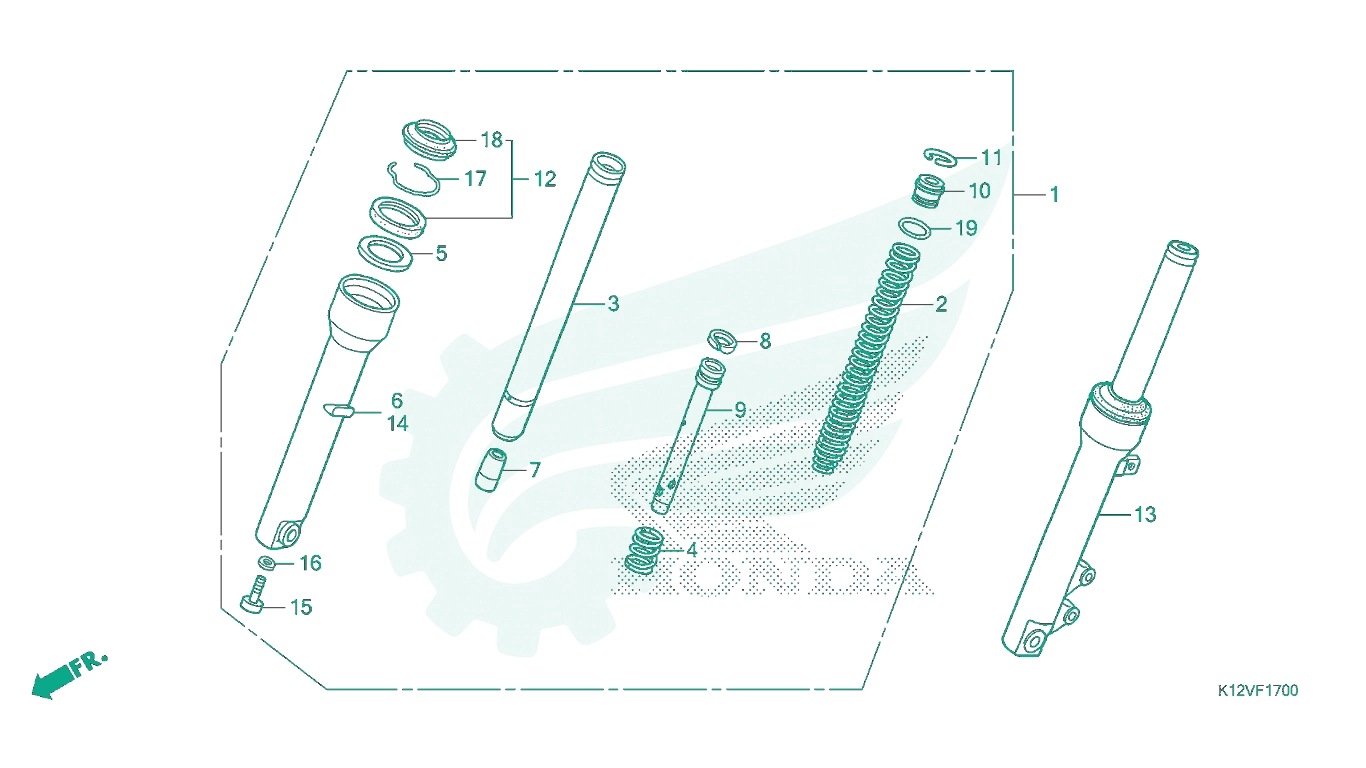 BỘ PHỤ TÙNG F - 17 CATALOGUE GIẢM XÓC TRƯỚC HONDA LEAD 125