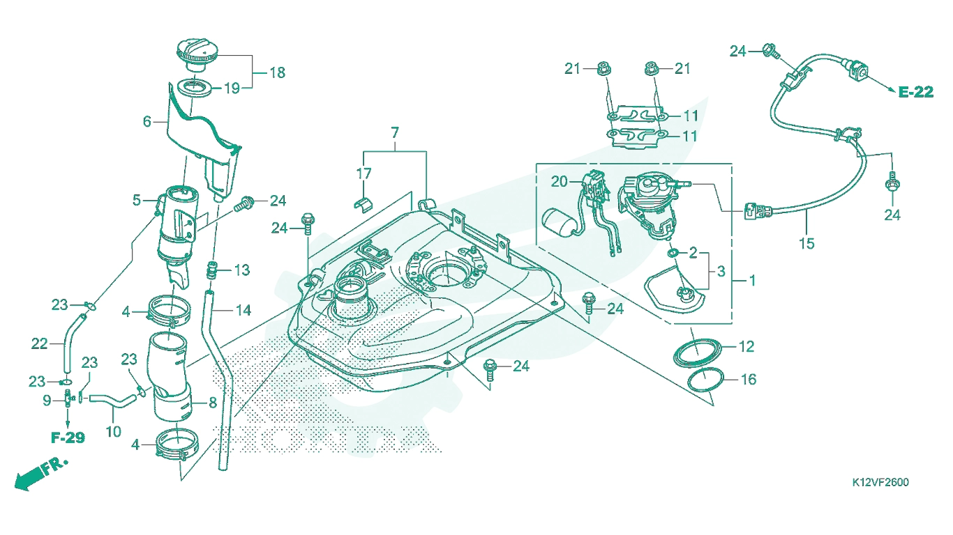 BỘ PHỤ TÙNG F - 26 CATALOGUE BÌNH XĂNG HONDA LEAD 125