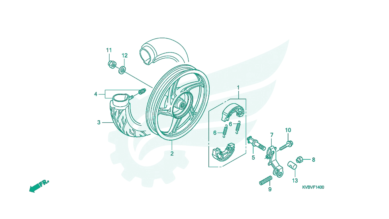 Sơ đồ phụ tùng Honda - BỘ PHỤ TÙNG F14 CATALOGUE BÁNH SAU (ANC110BCV) HONDA CLICK 110