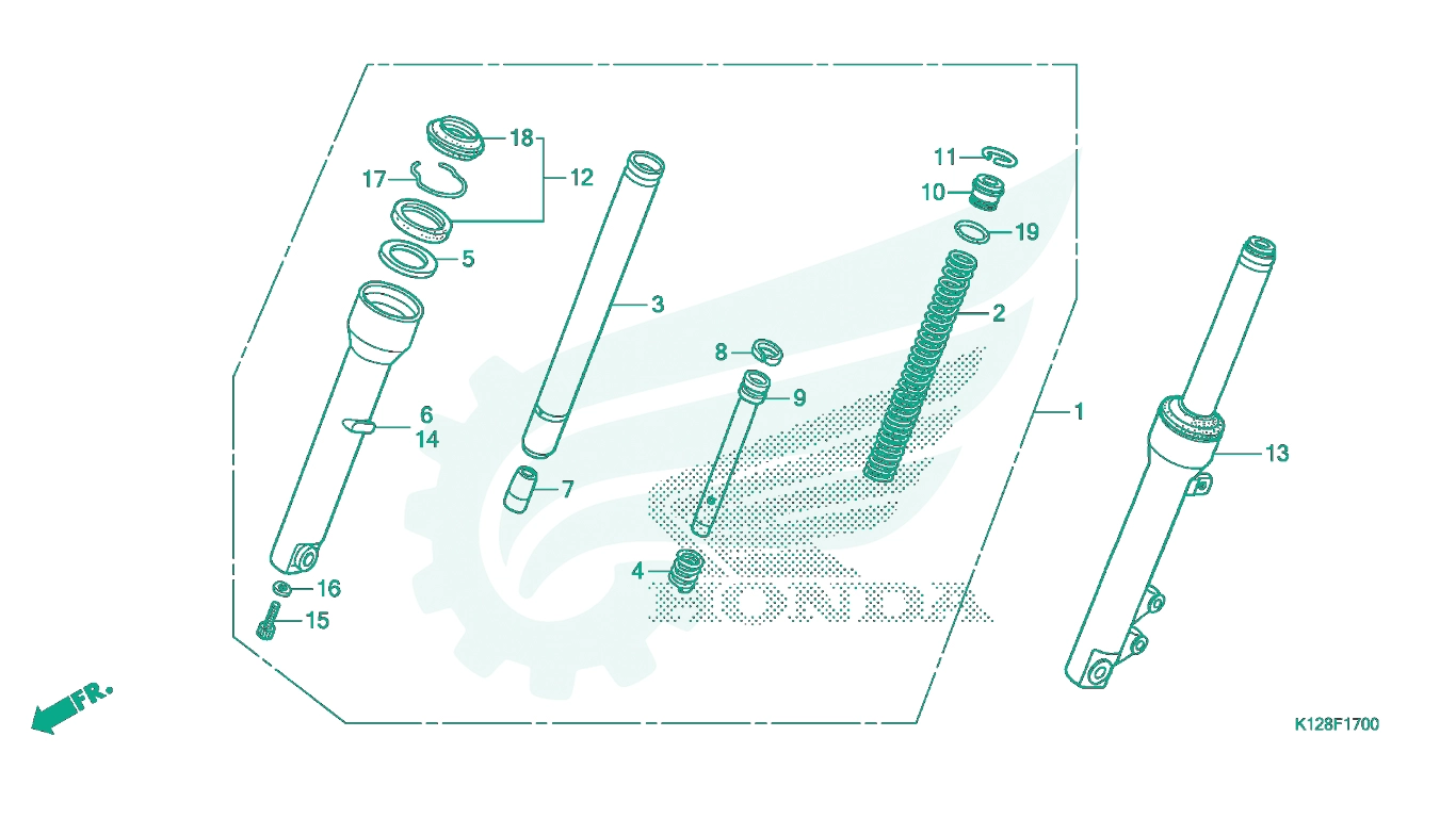 BỘ PHỤ TÙNG F - 17 CATALOGUE GIẢM XÓC TRƯỚC HONDA LEAD 125